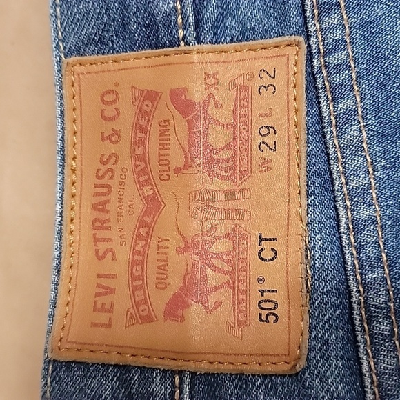 Levi's 501 CT 29X32 Button Fly Medium Wash Denim Blue Jeans Gently Used Cond - Picture 2 of 16